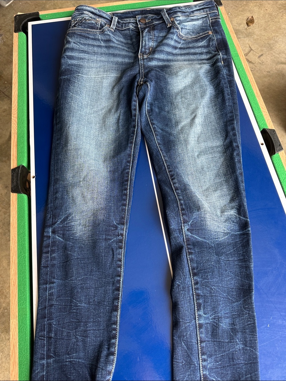 Women's buckle black Skinny Fit Washed Blue Jeans